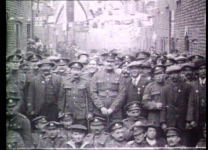 Chapel Street 1919 Victory Parade.  Image courtesy of the  North West Film Archive Manchester Metropolitan University. 